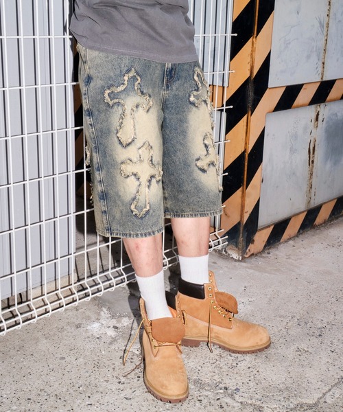 SHORT ROUND（ショートラウンド）の「SHORT ROUND/スーパーバギーフリンジデニムショーツ（デニムパンツ・メンズ・その他1/その他2/その他3/その他4・MEDIUM/LARGE）」の3枚目の写真