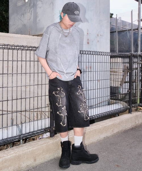 SHORT ROUND（ショートラウンド）の「SHORT ROUND/スーパーバギーフリンジデニムショーツ（デニムパンツ・メンズ・その他1/その他2/その他3/その他4・MEDIUM/LARGE）」の8枚目の写真