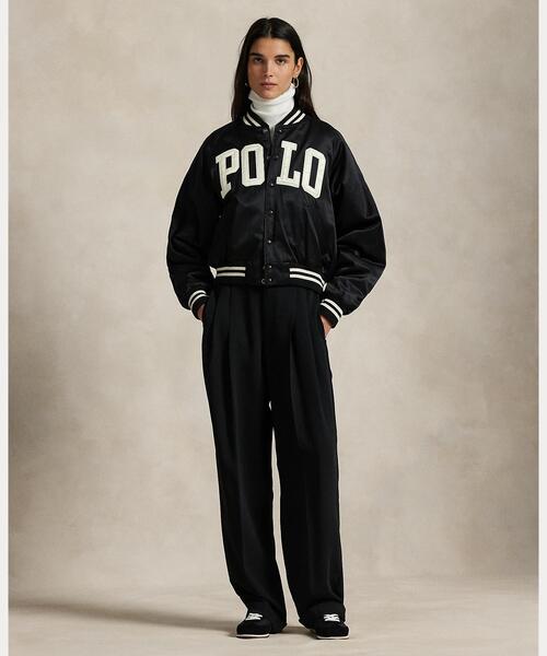 POLO RALPH LAUREN サテン ボンバージャケット POLOロゴ ロゴ サテン ボンバー ジャケット | ラルフ ローレン公式
