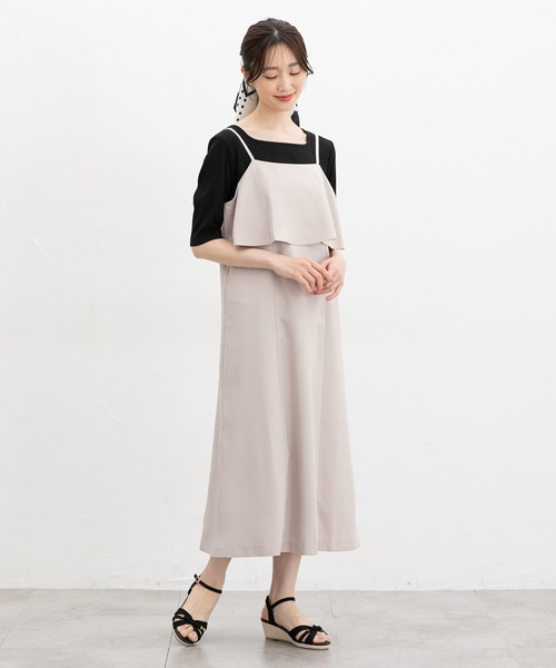 Honeys（ハニーズ）の「キャミワンピース（ワンピース・レディース・グレイッシュベージュ/ブラック/モカ・M/LL/L/3L/S）」の7枚目の写真