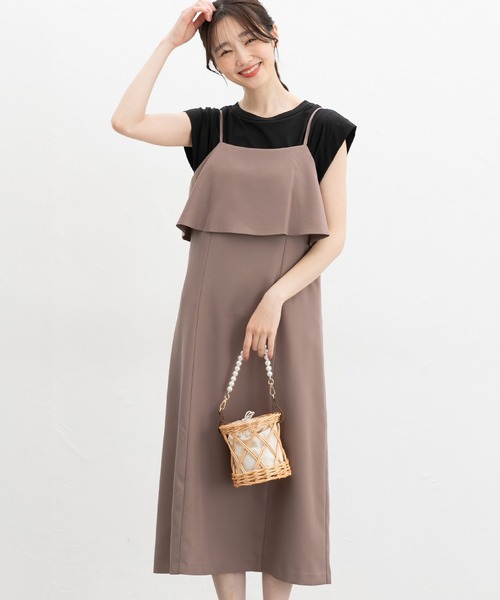 Honeys（ハニーズ）の「キャミワンピース（ワンピース・レディース・グレイッシュベージュ/ブラック/モカ・M/LL/L/3L/S）」の10枚目の写真