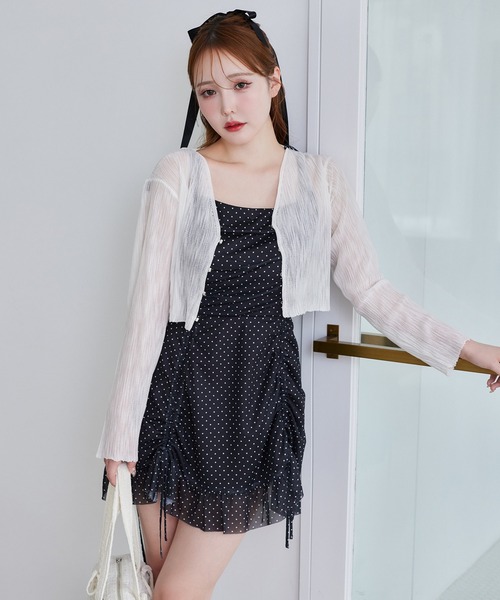 one after another NICE CLAUP(ワンアフターアナザーナイスクラップ)の「ドロストアソートチュニック(シャツ/ブラウス・レディース・ブラック系その他/ホワイト/ブラウン系その他/オフホワイト・FREE)」の1枚目の写真