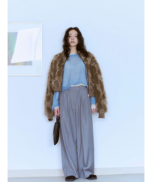 Ungrid(アングリッド)の「モヘヤ混シアーニット(ニット/セーター・レディース・ブルー/レッド/ライトグレー/イエロー・FREE)」の16枚目の写真