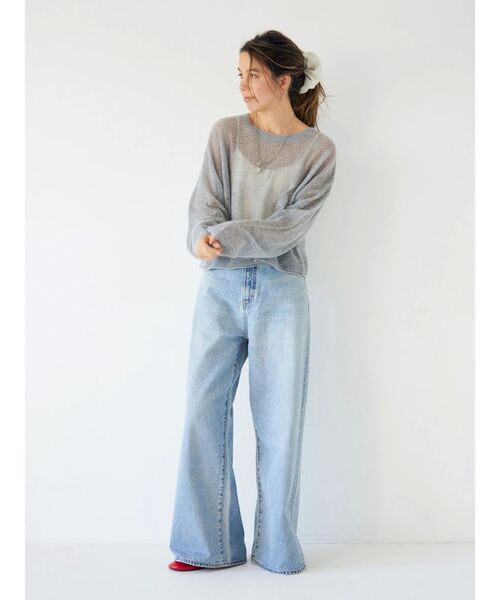 Ungrid(アングリッド)の「モヘヤ混シアーニット(ニット/セーター・レディース・ブルー/レッド/ライトグレー/イエロー・FREE)」の20枚目の写真