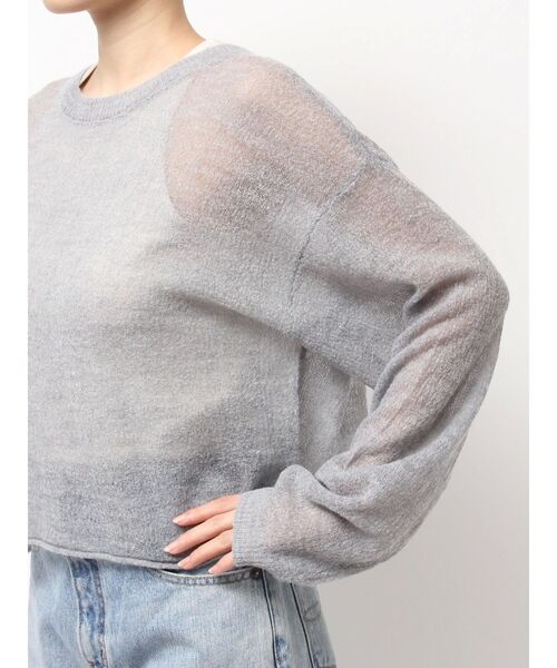 Ungrid(アングリッド)の「モヘヤ混シアーニット(ニット/セーター・レディース・ブルー/レッド/ライトグレー/イエロー・FREE)」の5枚目の写真