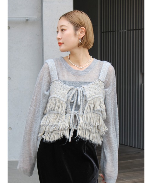 モヘヤ混シアーニット（ニット/セーター）｜Ungrid（アングリッド）の