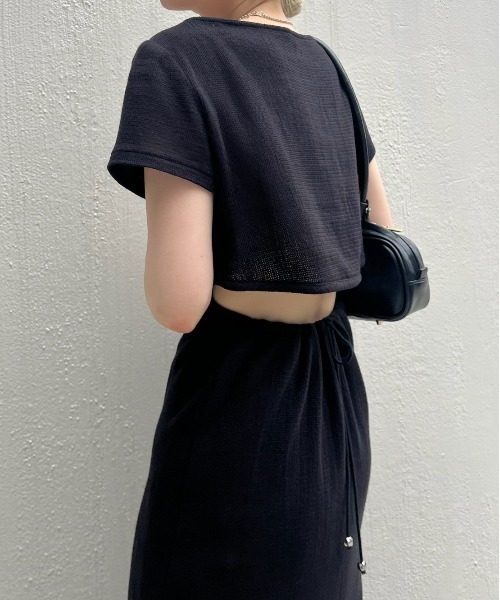 完売黒S✨MEDI 2WAY COTTON MESH DRESS