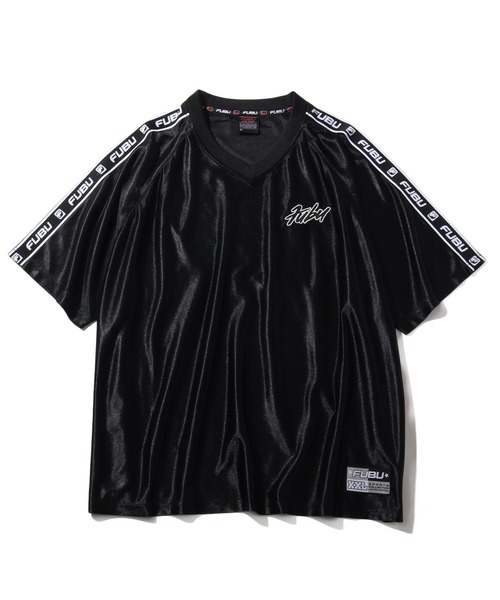 世界有名な セール】【FUBU/フブ】LOGO TAPE SHIRT/ロゴテープゲーム GAME シャツ