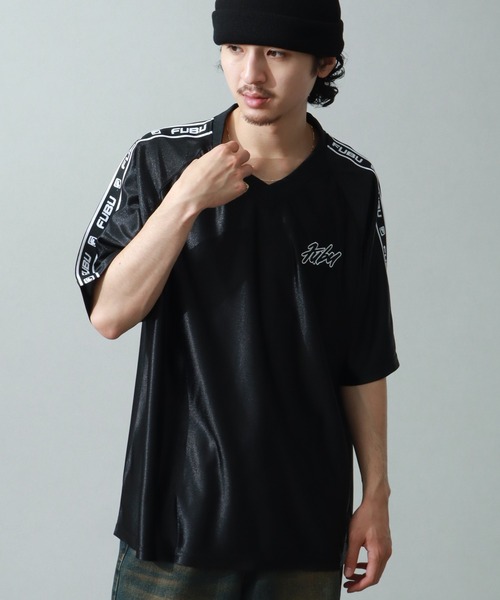 セール】【FUBU/フブ】LOGO TAPE GAME SHIRT/ロゴテープゲーム