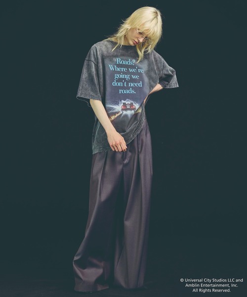 MAISON SPECIAL(メゾンスペシャル)の「《UNISEX》【MOVIE SERIES】「BACK TO THE FUTURE」Prime-Over Crew Neck T-Shirt/「バックトゥザフューチャー」プライムオーバークルーネックTシャツ【MAISON SPECIAL/メゾンスペシャル】(Tシャツ/カットソー・メンズ・ブラック/ダークブラック・1/2)」の8枚目の写真