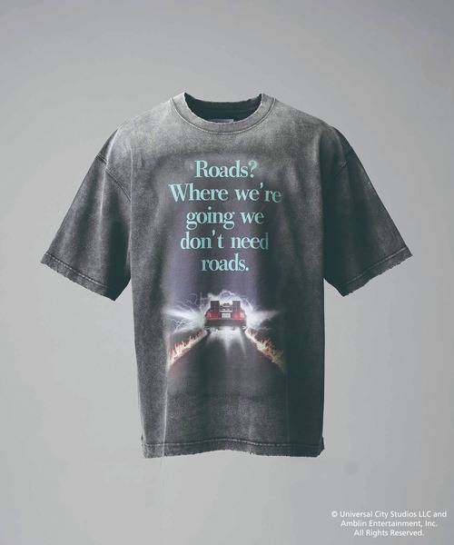 MAISON SPECIAL(メゾンスペシャル)の「《UNISEX》【MOVIE SERIES】「BACK TO THE FUTURE」Prime-Over Crew Neck T-Shirt/「バックトゥザフューチャー」プライムオーバークルーネックTシャツ【MAISON SPECIAL/メゾンスペシャル】(Tシャツ/カットソー・メンズ・ブラック/ダークブラック・1/2)」の6枚目の写真