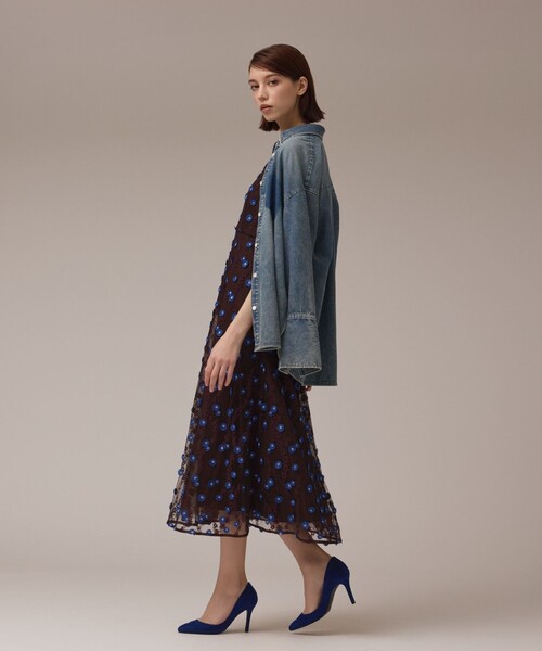 グレースコンチネンタル　バイカラー　ワンピース　ダイアグラム バイカラーフレアニットワンピース / GRACE CONTINENTAL | GRACE