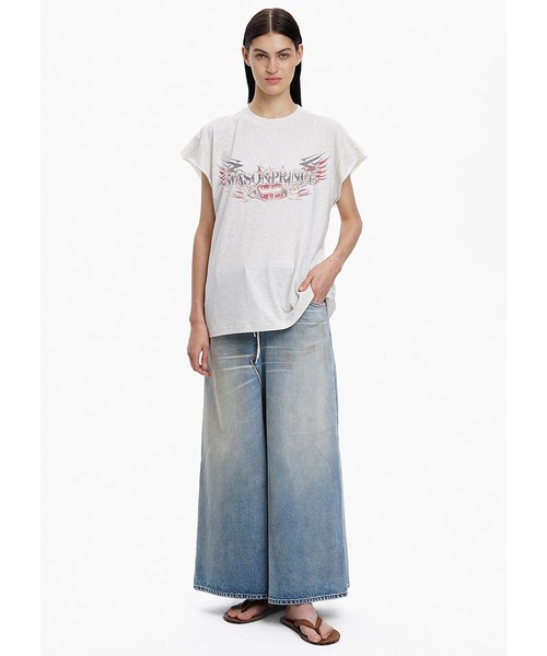 MASONPRINCE（メイソンプリンス）の「オーバーサイズ 両面プリント フライングスリーブ Tシャツ BX3096【MASONPRINCE】（Tシャツ/カットソー・メンズ・グレー・L/M/S）」の5枚目の写真