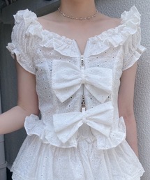 lilLilly - 【6日までお値下げ】チェックオフショルチョーカートップス lilLilly（リルリリー）の「チェックオフショルチョーカートップ