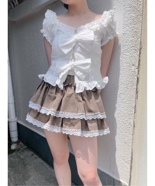 ジップリボントップス オフショルジップリボントップス（Tシャツ/カットソー