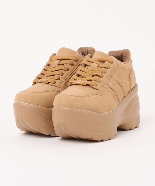 Shoes in Closet(シューズインクローゼット)の「☆かわいく盛れる +9.0㎝ 軽量 厚底 スタイルアップソール ダブルライン スニーカー 5857(スニーカー・レディース・ホワイト/ブラック/キャメル/グレー/ダークブラウン・M/S/LL/L)」の18枚目の写真