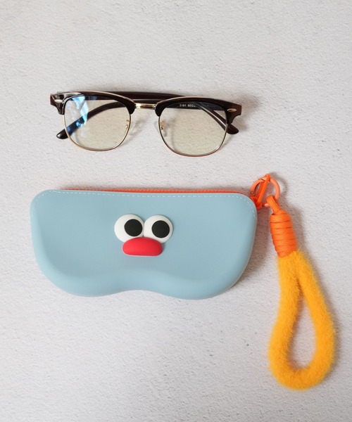 Jelly moo(ジェリームー)の「【 Jelly moo / ジェリームー 】 ストラップ付き ユニーク メガネケース / ポータブルケース(メガネ・レディース・ブルー/グレー・FREE)」の1枚目の写真