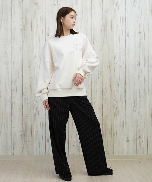 adidas(アディダス)の「adidas/アディダス 裏起毛/クルーネック/スウェット TA374(スウェット・レディース・ネイビー/ホワイト/ヘザーグレー・M/L)」の18枚目の写真