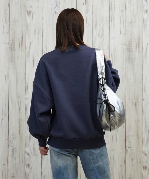 adidas(アディダス)の「adidas/アディダス 裏起毛/クルーネック/スウェット TA374(スウェット・レディース・ネイビー/ホワイト/ヘザーグレー・M/L)」の10枚目の写真