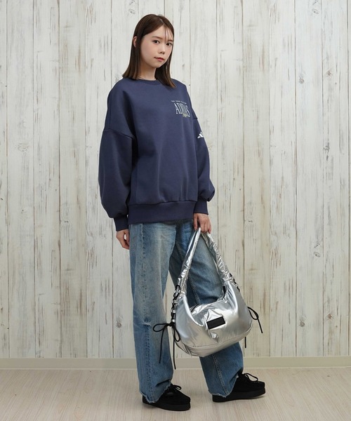 adidas(アディダス)の「adidas/アディダス 裏起毛/クルーネック/スウェット TA374(スウェット・レディース・ネイビー/ホワイト/ヘザーグレー・M/L)」の11枚目の写真
