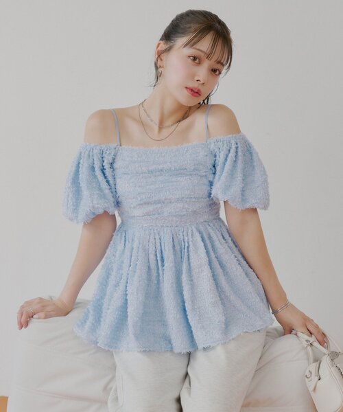 chicoフェザーペプラムブラウス Chico（チコ）の「フェザーペプラムブラウス（シャツ/ブラウス）」 - WEAR