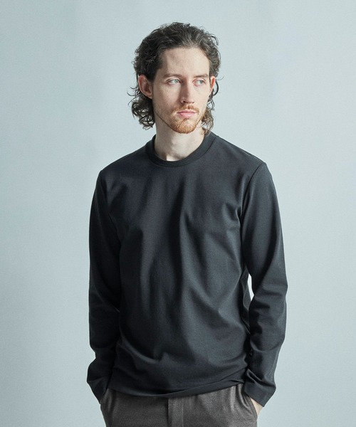 MEN'S BIGI（メンズビギ）の「【ACTIVE TAILOR/アクティブテイラー】シルケットスムースクルーネック長袖Tシャツ（Tシャツ/カットソー・メンズ・ブラウン/ホワイト/ブルー/ブラック・03/02/05/04/01）」の15枚目の写真