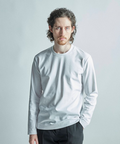 MEN'S BIGI（メンズビギ）の「【ACTIVE TAILOR/アクティブテイラー】シルケットスムースクルーネック長袖Tシャツ（Tシャツ/カットソー・メンズ・ブラウン/ホワイト/ブルー/ブラック・03/02/05/04/01）」の22枚目の写真