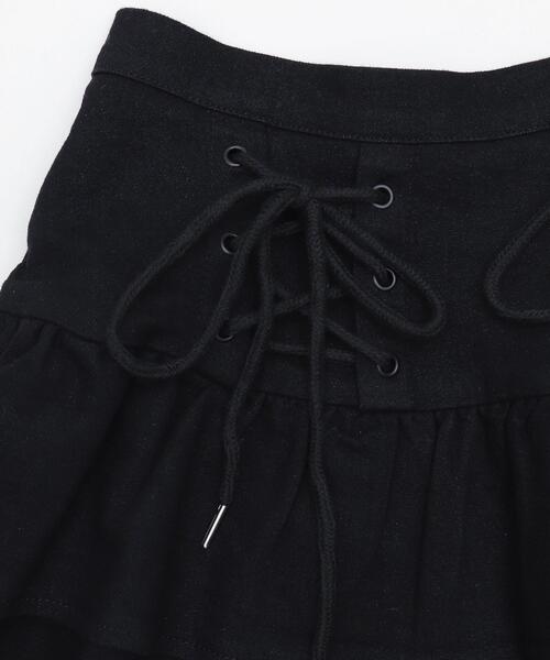 dispark（ディスパーク）の「DISPARK/レースアップティアードミニスカパン（デニムスカート・レディース・ブラック/ライトインディゴブルー・MEDIUM/SMALL）」の17枚目の写真