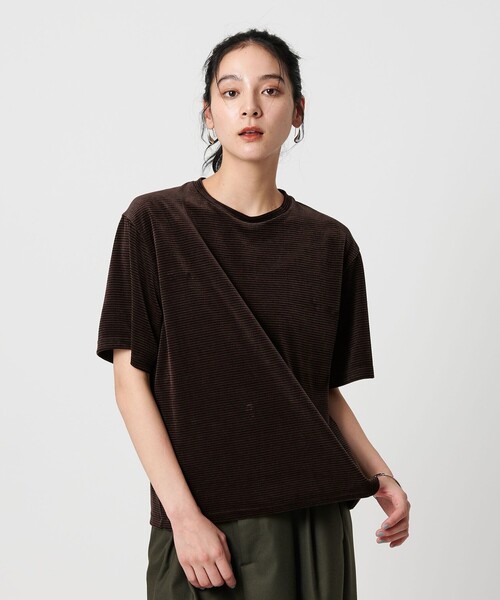 6 beauty&youth コットン ボーダー ビスチェ Tシャツ 黒 6 beauty&youth コットン ボーダー ビスチェ Tシャツ 黒