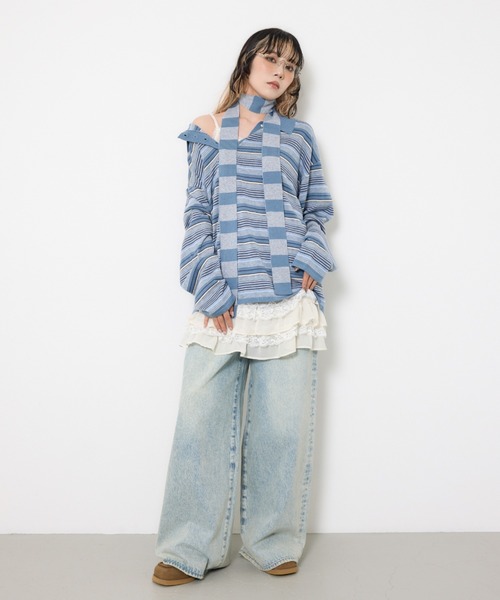 SLY（スライ）の「WIDE LEG PT-C ワイドレッグ パンツ シー 秋服（デニムパンツ・レディース・ライトブルー・0/1/2）」の11枚目の写真