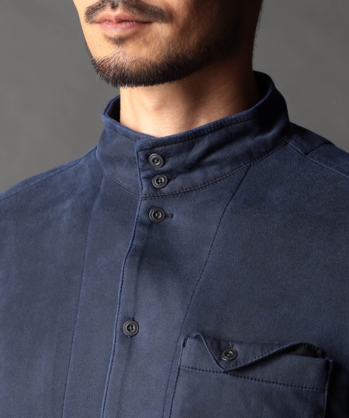 NICOLE CLUB FOR MEN（ニコルクラブフォーメン）の「起毛ポンチスタンドカラーシャツ（シャツ/ブラウス・メンズ・カーキ/ライトグレー/ネイビー・X-LARGE/LARGE/MEDIUM）」の19枚目の写真