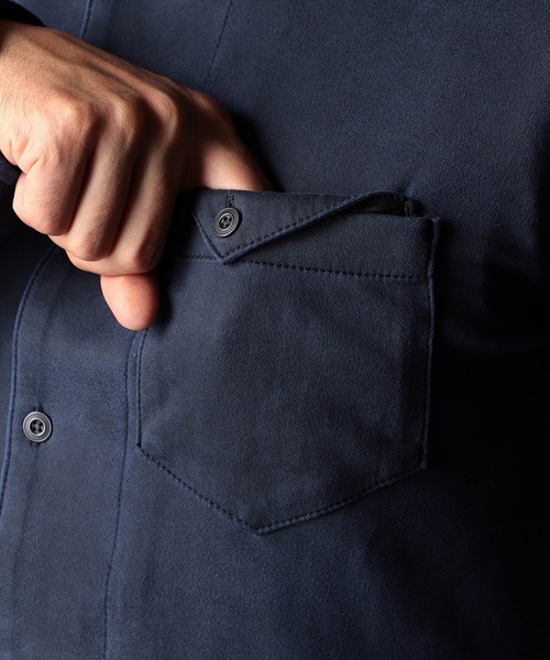 NICOLE CLUB FOR MEN（ニコルクラブフォーメン）の「起毛ポンチスタンドカラーシャツ（シャツ/ブラウス・メンズ・カーキ/ライトグレー/ネイビー・X-LARGE/LARGE/MEDIUM）」の20枚目の写真