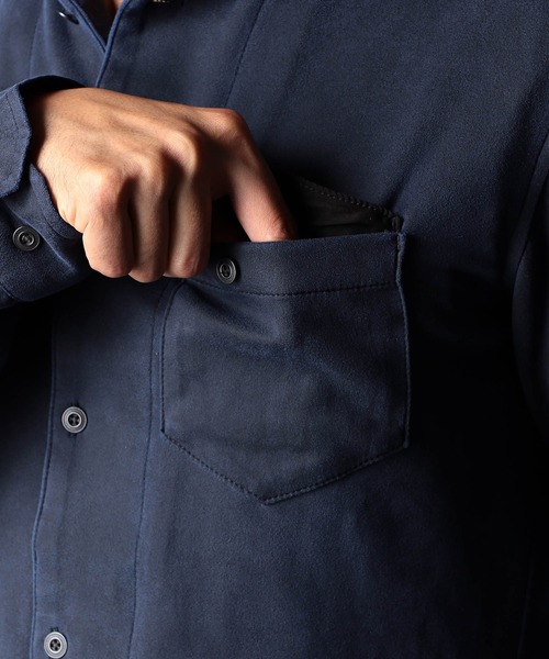 NICOLE CLUB FOR MEN（ニコルクラブフォーメン）の「起毛ポンチスタンドカラーシャツ（シャツ/ブラウス・メンズ・カーキ/ライトグレー/ネイビー・X-LARGE/LARGE/MEDIUM）」の18枚目の写真