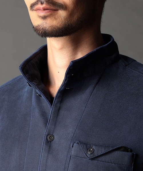 NICOLE CLUB FOR MEN（ニコルクラブフォーメン）の「起毛ポンチスタンドカラーシャツ（シャツ/ブラウス・メンズ・カーキ/ライトグレー/ネイビー・X-LARGE/LARGE/MEDIUM）」の12枚目の写真