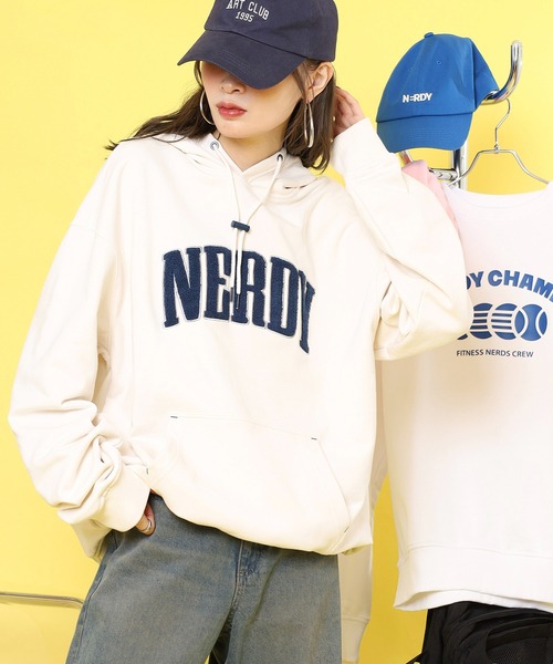 NERDY（ノルディ）の「ブークレロゴプルオーバーフーディー（パーカー・メンズ・ベージュ/ブラック/ネイビー・M/L/S/LL）」の5枚目の写真