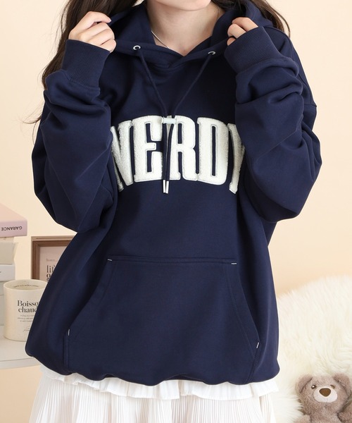 NERDY（ノルディ）の「ブークレロゴプルオーバーフーディー（パーカー・メンズ・ベージュ/ブラック/ネイビー・M/L/S/LL）」の10枚目の写真