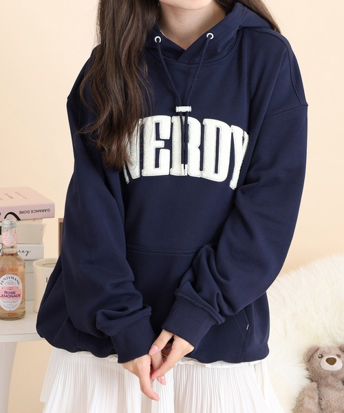 NERDY（ノルディ）の「ブークレロゴプルオーバーフーディー（パーカー・メンズ・ベージュ/ブラック/ネイビー・M/L/S/LL）」の9枚目の写真