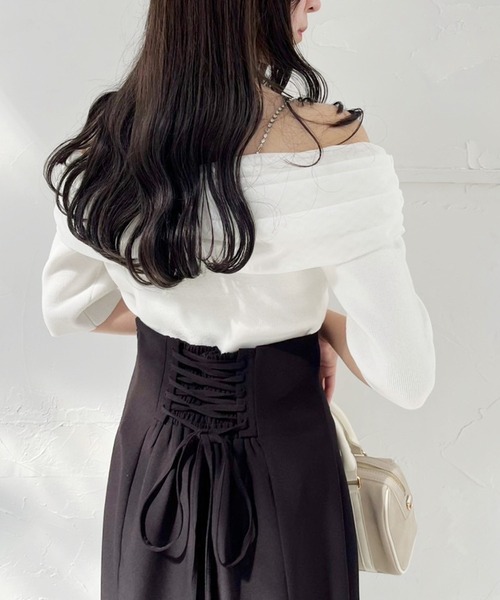 one after another NICE CLAUP(ワンアフターアナザーナイスクラップ)の「【WEB限定商品】マイナス5キロ見え/バックレースアップマーメイドスカート(スカート・レディース・ブラック/ブラウン系その他/ブラック系その他・SMALL/MEDIUM/LARGE)」の7枚目の写真