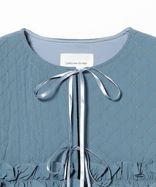 CAROLINA GLASER（カロリナ グレイサー）の「リボン キルティングベスト（ベスト・レディース・ブラック/ブルー系その他・ONE SIZE）」の6枚目の写真