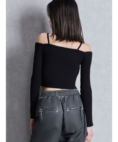 GYDA（ジェイダ）の「カシュクールデザインオフショルトップス（Tシャツ/カットソー・レディース・オフホワイト/ブラック/レッド・FREE）」の5枚目の写真