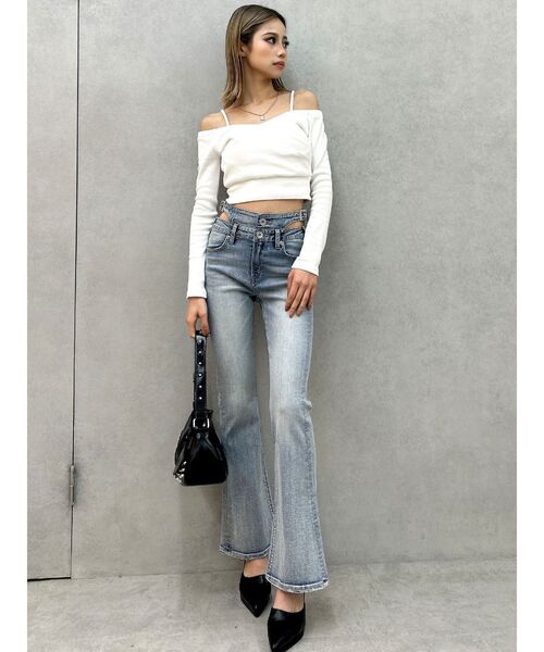 GYDA（ジェイダ）の「カシュクールデザインオフショルトップス（Tシャツ/カットソー・レディース・オフホワイト/ブラック/レッド・FREE）」の13枚目の写真