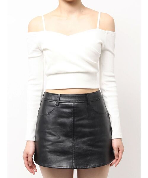 GYDA（ジェイダ）の「カシュクールデザインオフショルトップス（Tシャツ/カットソー・レディース・オフホワイト/ブラック/レッド・FREE）」の15枚目の写真