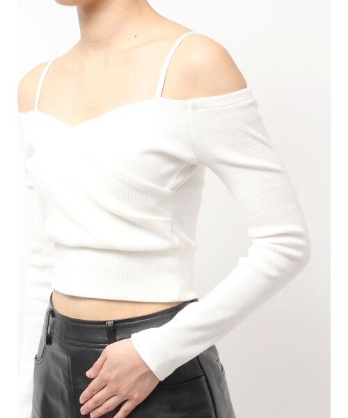 GYDA（ジェイダ）の「カシュクールデザインオフショルトップス（Tシャツ/カットソー・レディース・オフホワイト/ブラック/レッド・FREE）」の19枚目の写真