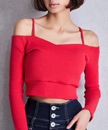 GYDA | カシュクールデザインオフショルトップス(Tシャツ/カットソー)