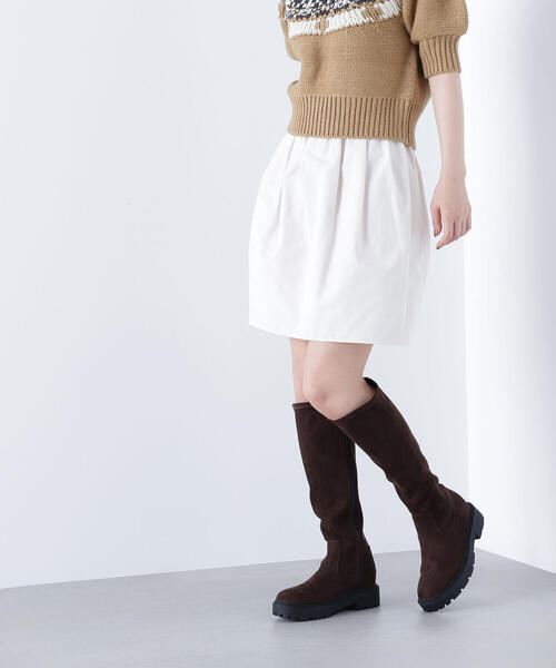 NATURAL BEAUTY BASIC(ナチュラルビューティーベーシック)の「◇【BLANC】ギャザーフォルムミニスカート(スカート・レディース・オフホワイト/ブラック・MEDIUM/SMALL)」の11枚目の写真