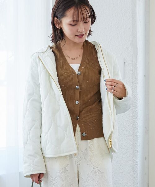 le.coeur blanc（ルクールブラン）の「《WEB限定アイテム》マルチWAYキルティングブルゾン（ブルゾン・レディース・キャメル/アイボリー/ブラック/チャコールグレー・38）」の11枚目の写真