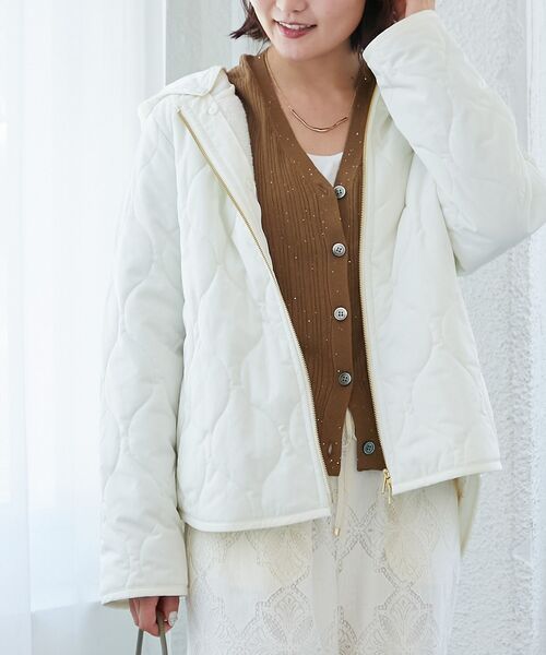 le.coeur blanc（ルクールブラン）の「《WEB限定アイテム》マルチWAYキルティングブルゾン（ブルゾン・レディース・キャメル/アイボリー/ブラック/チャコールグレー・38）」の12枚目の写真