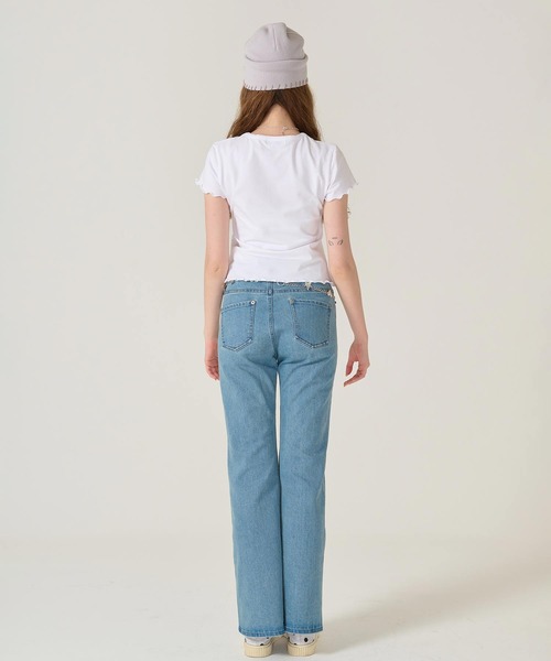TINA:JOJUN(ティーナジョジュン)の「ラインストーン コンパクト Tシャツ TINA:JOJUN(Tシャツ/カットソー・レディース・ブラック/ホワイト・M)」の4枚目の写真