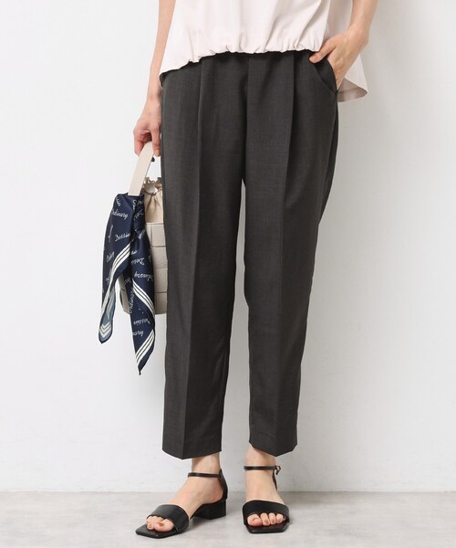 Dessin（デッサン）の「【ウエストゴム・洗える】センターライン入りテーパードパンツ（XS～L）（その他パンツ・レディース・ブラウン系その他/キャメル/チャコールグレー・00/03/02/01）」の4枚目の写真