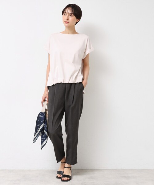 Dessin（デッサン）の「【ウエストゴム・洗える】センターライン入りテーパードパンツ（XS～L）（その他パンツ・レディース・ブラウン系その他/キャメル/チャコールグレー・00/03/02/01）」の5枚目の写真